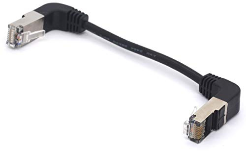 Cavo Ethernet RJ45 angolare, CAT6, Cat5e, per LAN e reti, ideale per switch, router, modem, pannelli, PC