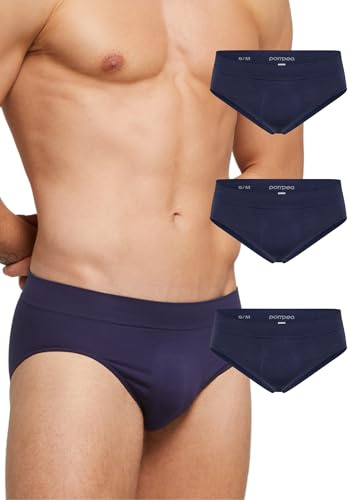 POMPEA 3 Paia Slip Uomo in Morbida Microfibra, Mutande Uomo Senza Cuciture Elasticizzate