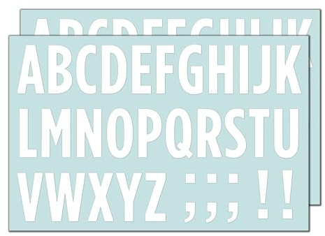 10 Ark, 50mm - Stora Brev Klistermärken, Vit Vattentät Vinylsticka På Alfabetet