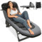 Campingbett Klappbar Feldbett XXL - Campingliege Extra Breit 190x65x30cm, Camping Bett Faltbar Leicht - Gartenliege 6-Fach Verstellbar Rückenlehne, Karpfenliege für Outdoor Indoor Garten (Schwarz)