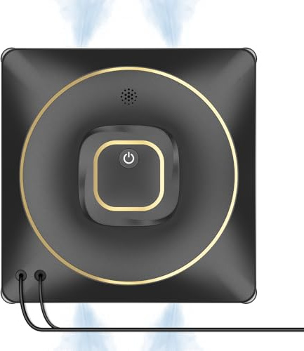 Jemyths Robot Laveur de Vitre, Robot Nettoyeur de Vitres avec 4 Buses à Ultrasons, Super Aspiration 3500pa et Technologie de Détection Intelligente des Bords, Adapté à Toutes Les Surfaces Lisses