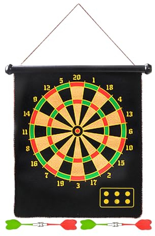 Scheda magnetica Dart, Dart Board Magnetic | Gioco interno ed esterno - Rolling a doppio lato dardo per bambini adulti giochi da tavolo da dardo all'aperto interno