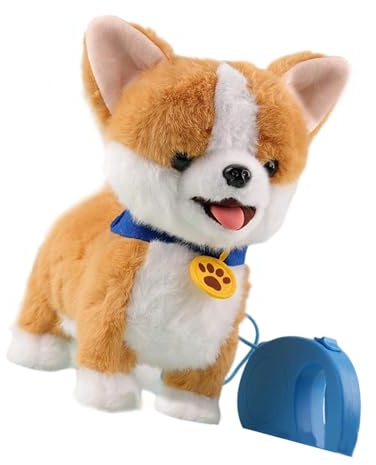 PLCPDM Jouet interactif en Peluche Douce pour Animaux de Compagnie, avec réactions Toucher Doux et Lumineux, Rechargeable par USB, pour, Animal de Compagnie électronique