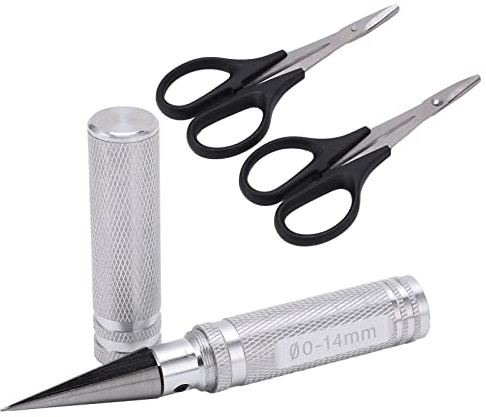 SIXRUN Kit de Tijeras Curvas RC Perforadora Duradera para Coche RC Drone, Diseño Ergonómico Antideslizante para Coches Modelo, Accesorios de Coche de Aleación de Aluminio Ligero para Entusiastas