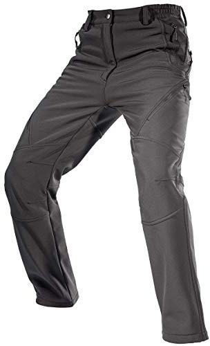FREE SOLDIER Pantaloni da Lavoro da Uomo per attività All'aperto Pantaloni Softshell Sci Termici Impermeabile Pantaloni Trekking Invernali Pantaloni da Caccia(Grigio, 54)