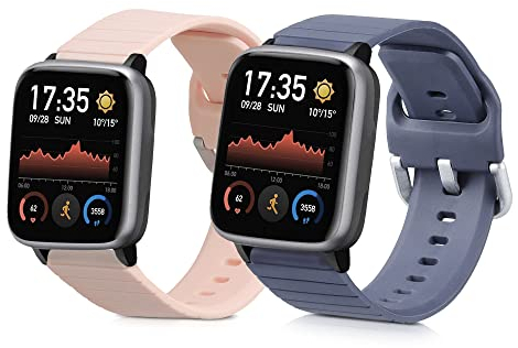 kwmobile 2x Sportarmband kompatibel mit Willful Fitnesstracker/Smartwatch Armband - Fitnesstracker Band Set aus TPU Silikon