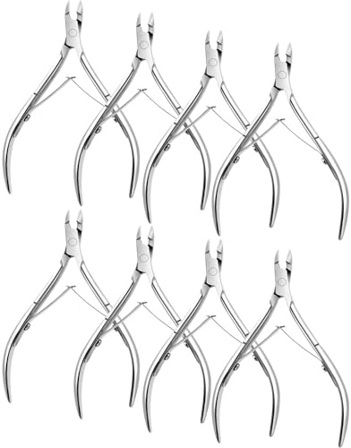 8 Packs Cuticle Trimmer Nippers Stainless Steel Cuticle Trimmer Cutter Pointed Blade Nail Cuticle Dead Skin Clipper Manicure Tool