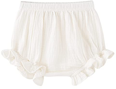 HahaNice Bloomers Baby Frilly Knickkers Diaper Cover for Baby Girls 3 Years off-white
