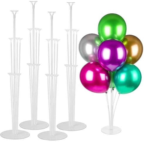 4 Stück Luftballon Ständer Ballon Ständer Ballonständer für Luftballons, für Geburtstagsdekoration Partydékor Hochzeitsdekoration, Tischdekoration, Geburtstagsdekoration