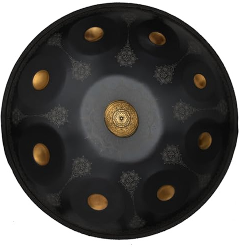 Tamburo Per Lingua Handpan - Tamburo A Percussione In Acciaio, Strumento Per Handpan Da 22 Pollici Mandala Tank Drum Strumento A Percussione In Acciaio Con Borsa Da Viaggio 440 Hz(Black,9Notes)