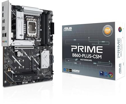 ASUS Prime B860-PLUS-CSM Motherboard Socket Intel LGA 1851 (Intel B860, ATX, DDR5 Memory, PCIe 5.0 x16 SafeSlot, 3X PCIe 4.0 M.2, HDMI, DisplayPort, USB 20Gbps, USB 5Gbps Type-C)