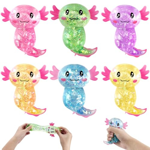 Axolotl Lot de 6 Jouets Anti-Stress à Presser