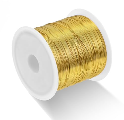 328 Feet Gold Wire, 28 Gauge 0.3mm Wire for Jewelry Making Beading Wires