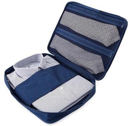 COMPUKAS Borsa Organizer per Camicie e Cravatte da Viaggio in Poliestere Tasche Multiple e Tracolla, per Uso Quotidiano e Trasferte di Lavoro