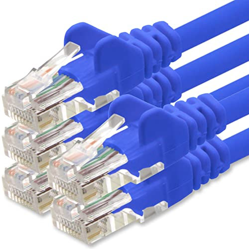 1aTTack.de Câble Réseau Cat6 Cat 6-5X 2m - RJ45 Ethernet LAN DSL Routeur Modem - Bleu