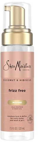 SheaMoisture Curl Mousse Coconut and Hibiscus for Frizz Control Styling Mousse with Shea Butter 7.5 oz