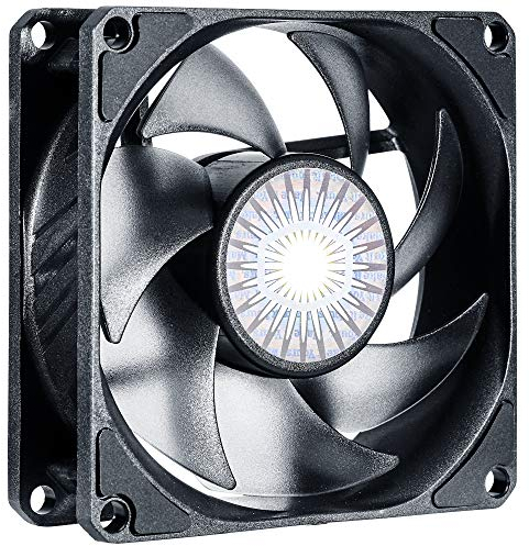Cooler Master SickleFlow 80 - Gehäuselüfter mit verbesserten Air Balance-Hybridflügel, 30 CFM, 2,75 mmH2O, 6 bis 25 dBA, schwarz