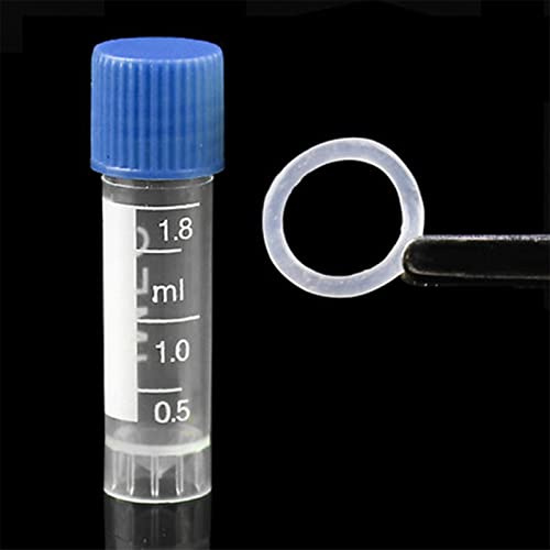 Tubo de Laboratorio de Plástico,1.8 ml / 2 ml Tubos de Ensayo Congelados de Plástico,Tubo de Ensayo de Plástico Transparente con Tapa,Tubos de Ensayo de Plástico con BlueTapa,Marcas Graduadas,20PCS