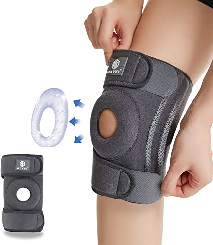 MAYKI Kniebandage Männer 1 Stück, rutschfeste Kniebandage Männer/Damen mit Patella-Gel-Polster, einstellbare Bandage Knie für Meniskus/Arthrose/Orthopädische, Atmungsaktiv Knee Support for Sport