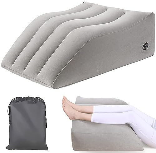 SANTOO Almohada Inflable para Piernas Cojín ergonómico para piernas Cojín para Piernas Plegable e Inflable Comodidad para Dormir Para una mala calidad del sueño Embarazo Heridas Recuperación