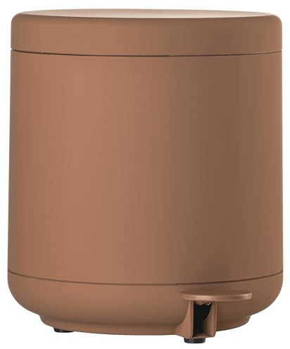 ZONE DENMARK Ume pattumiera da bagno, pattumiera cosmetica, pattumiera a pedale con coperchio per il bagno, con secchio interno rimovibile e soft-close, diam. 19,5 cm, altezza 22 cm