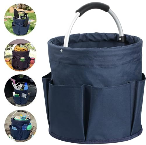 Kiswleon Contenedor para la limpieza con asa, 17 l, cesta de limpieza plegable para la limpieza, porta detergentes que ahorra espacio, organizador de detergentes, organizador para productos de