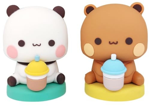 Bubu Dudu Auto Dekoration, Panda Bär Kawaii Auto Deko Ornament, Bubu Dudu Wackelfigur Armaturenbrett-Dekorationen, Cartoon Panda Bär Figur Geschenk für Kinder Jungen, Büro Desktop Zimmer Dekoration