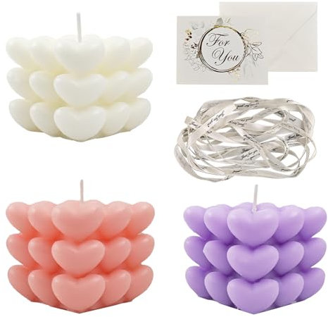 3 Pezzi Bubble Candle Candele Decorative a Forma di Cuore Candele Estetiche Candele Profumate Per Regali Decorazioni per la Tavola per le Feste in Camera da Letto