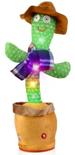 SBWBZB Cactus Toys for Baby Sensory Toy for Boys Girls Dancing Talking Singing Speaking Cactus for Children Age 3+, Girls Birthday Present Gift for Toddler Boys Girls