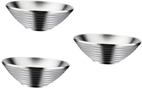 Amosfun 3 Pz ciotola zuppiera stoviglie da cucina spuntino d'acciaio contenitore per la pasta cucine kitchen bowl contenitori scodella utensili da cucina Acciaio inossidabile Silver