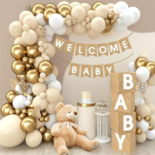 Welcome Baby Set 97 cm carta imitazione lino Coda di pesce, decorazione neutra, 27 cm