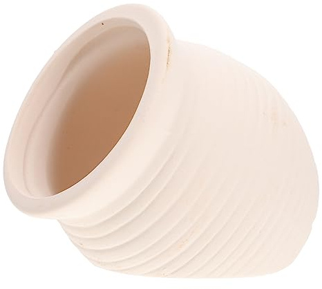 YARNOW Cachette en Céramique Blanche pour Aquarium, Légère et Facile à Nettoyer, pour Petits Poissons et Crevettes, Décoration Naturelle et Simple pour Aquarium