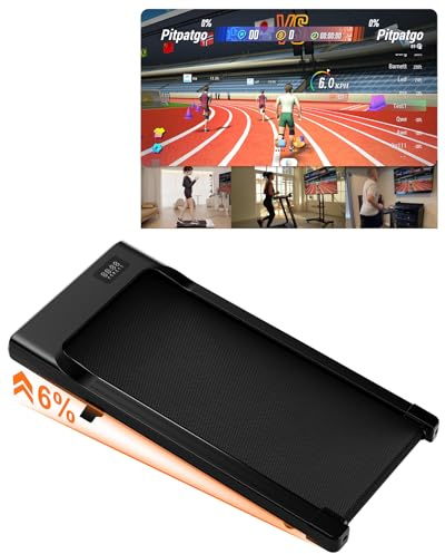 Superun Walking Pad Raceable 6% Incline 2.5HP Under Desk Treadmill 136KG Capacity 6/ 12KM/H Foldable Treadmill with HIIT & MIIT Programs APP Control Portable Walking Machine for Home