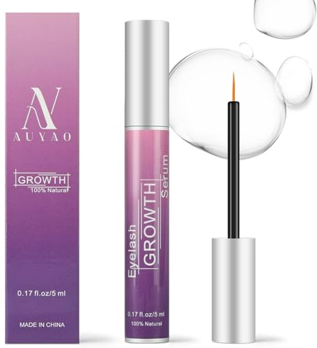 AUYAO Lash Serum, Sérum de Croissance des Cils Professionnel, Gel Mascara pour des Cils plus Longs et Fournis, Sérum Cils pour Booster la Pousse les Cils| Sans Hormone Sans Parfum- 5ml