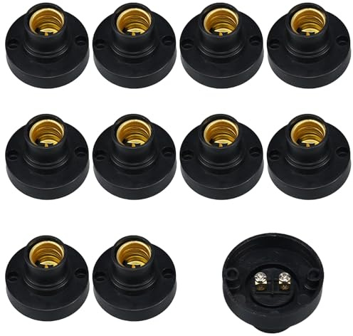 Casquillo Bombilla,10 Piezas Portalámparas E14,Portalamparas Casquillo,Casquillos para Bombillas,Bases de Repuesto para Lámparas,para Garaje,Cocina,Pasillos,Escaleras