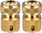 Hydrogarden 2pc Brass Hose Connector Hose End Quick Connect Fitting 1/2 Hose Pipe Quick Connector for Gardening, Home Watering,Car Washing