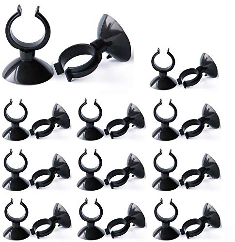 LEZED Aquarium Saugnäpfe Aquarium Heizstab Saugnapf Clips Heizstab Saugnapf Halter Fisch Tank Saugnäpfe für Airline Luftschlauch Schlauch Pumpe Air Line Tubing Halterung Schwarz 25 Stück (16 * 30mm)