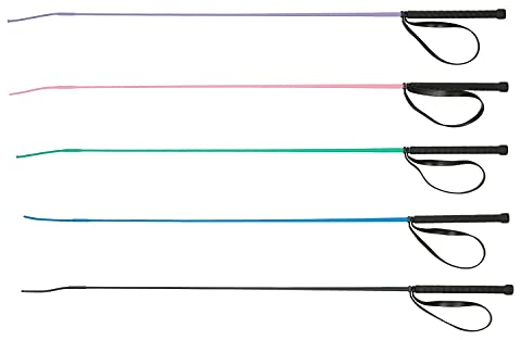 NETPROSHOP Dressurgerte 100 cm geflochten in bunten Farben mit schwarzem Griff, Groesse:100 cm, Farbe:Lila