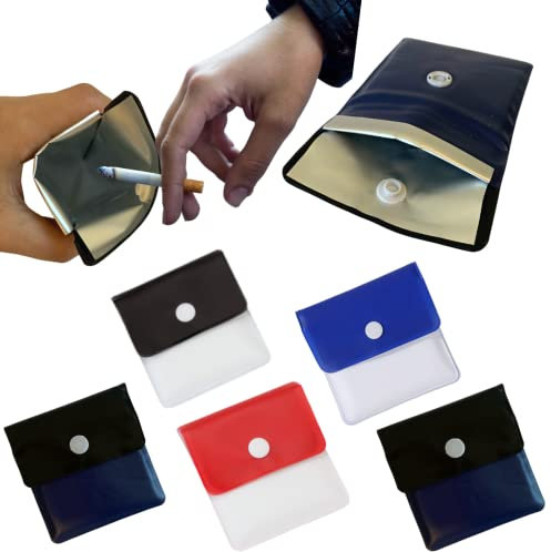 5 Pezzi Posacenere Portatili - Tascabili Per Sigarette 8x8cm - Cenere Colori Assortiti Per Mare e Montagna