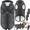 LOVPET® Hundejacke Hundemantel mit Geschirr, inkl. 45 Stück Kotbeutel + Spender, Hunde Winterweste gefüttert wasserdicht, Gepolsterte Weste Mit Brustgurt, Reflektoren, D-Ring 5XL, Anthrazit