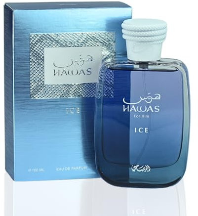 RASASI Hawas Ice Eau De Parfum Spray para hombre, 3.4 onzas
