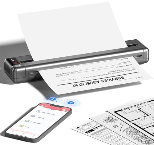 Odaro Q302 Portable Printer, 300DPI Inkless Printer, Wireless Printer with WiFi, Bluetooth, USB Connectivity, Compatible with Android,iOS Phone & Laptop for Travel, Home, Offices（A4、A5、B5、Letter）