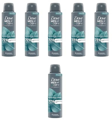 6x Dove Men+Care advanced Deo Spray Eukalyptus + Minze Anti Transpirant schützt 72 Stunden vor Körpergeruch und Schweiß 150 ml