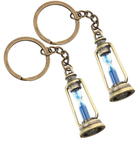 LIFKOME 2pièces Porte-clés Sablier Vintage Accessoire Esthétique Pour Clés De Voiture Et Original Et Créatif Pour Amoureux Anniversaires