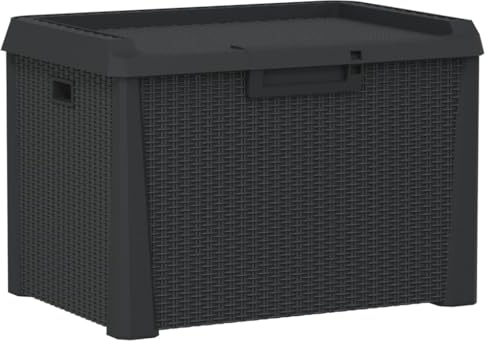 Outdoor Aufbewahrungsbox Kissenbox Gartenbox Balkon Auflagenbox Gartentruhe Truhe Garten Kiste Stauraum für Gartengeräten Poolzubehör, Anthrazit 125 L PP