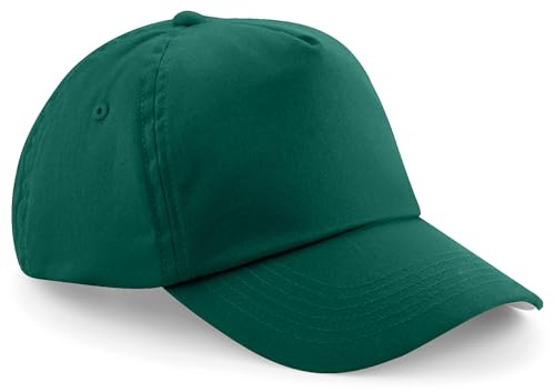 HiFEN® Casquette de baseball unisexe à 5 panneaux pré-courbée unie réglable pour enfants, vert bouteille, Taille unique