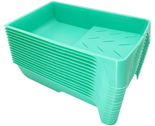 4 Inch Paint Tray, 15 Pack Plastic Paint Roller Tray, Heavy Duty Disposable Paint Pan, Sturdy Home Painting Supplies & Tools for Paint Rollers & Roller Brushes
