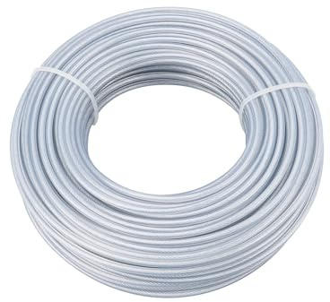COEWUR 1 Rotolo Filo per Decespugliatore 3mm x 45m Tondo Filo Tagliabordi Acciaio e Nylon Filo per Tagliabordi Trimmer Line per Decespugliatore Giardino Prato Parco ed Esterno
