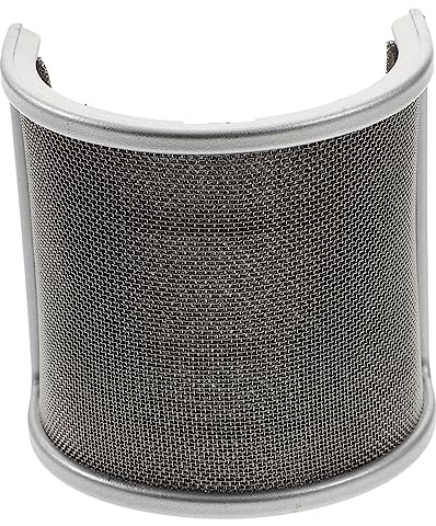 SHINEOFI Filtro Antipop Metálico para Micrófono Capa de Espuma y Malla Metálica, Protección Antiviento Adecuado para Grabación de Voces y Canto en Estudio