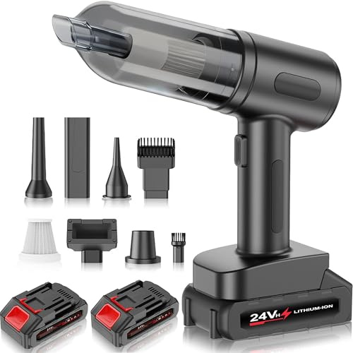 Zunth Car Vacuum Cleaner，30000PA Powerful Handheld Vacuum Cleaner Cordless with Suction & Blow Function – Dual Battery (20 Mins Runtime),Lightweight & Portable Car Cleaner for Car/Home/Pet